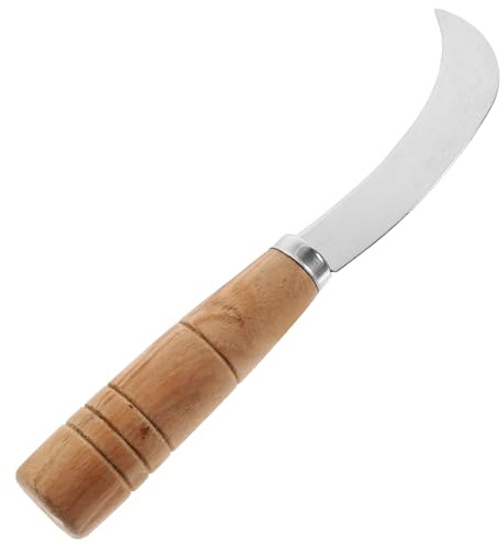 LIGIGWASH Obstschneider Trauben Kleines Gebogenes Obstschneidemesser aus Edelstahl und Holz Rostfrei Handlich für Küche und Restaurant