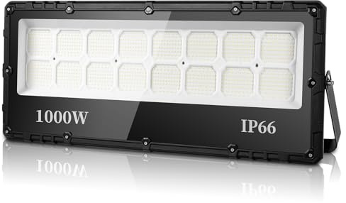 Sararoom LED Strahler 1000W 100000LM Fluter Flutlicht Außenstrahler - 6500K Kaltweiß Superhell Scheinwerfer Wandleuchte, IP65 Wasserfest Innen- und Außenbeleuchtung für Garten Hof Garage Hotel Rasen