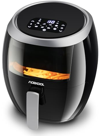 Aptliton Air Fryer – 8L Compact Airfryer, 1800W Oil-Free, Touch Controls with 8 Presets, Energy Saving, Timer & Temperature Control, Low Noise, Dishwasher Safe – Digital Air Fryer Oven for Home Use