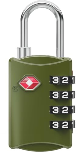 NOVLOCK Cadenas TSA à code 4 chiffres – sécurité voyage compatible USA – pour valise, sac à dos, sac de sport et bagage cabine – lot de 1, vert