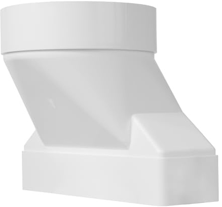 Repa Market 204 x 60 mm, connettore rettangolare per tubo di ventilazione rotondo, 125 mm, in plastica ABS, per tubi tondi, riscaldamento, raffreddamento, canale di ventilazione piatto/rotondo, tubo