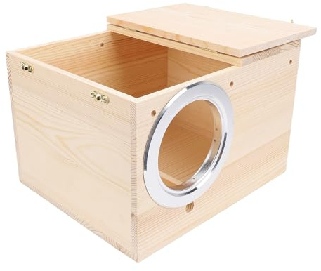 BAOFUYA Parakiter Häckningsbox, massivträ Fågeluppfödningsbox för Cockatiel, Lovebirds, små Fåglar, Storlek 30x25x20cm