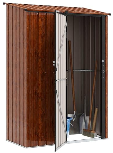 vidaXL Casette da giardino Marrone 140,5 x 74 x 200 cm Metallo
