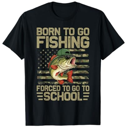 Born to Go Fishing Bass Fish Funny Fisherman Boys Kids Men T-Shirt