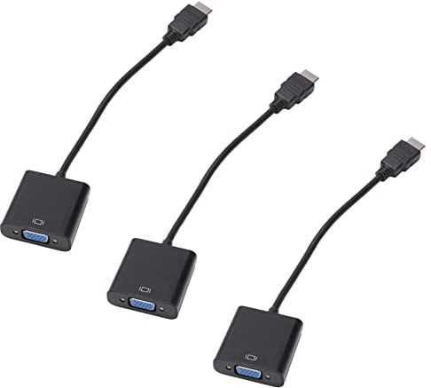 Onchdbfhuu 3X Male to VGA RGB Female Video Converter Adapter Male to Female Cable 1080P (Black)