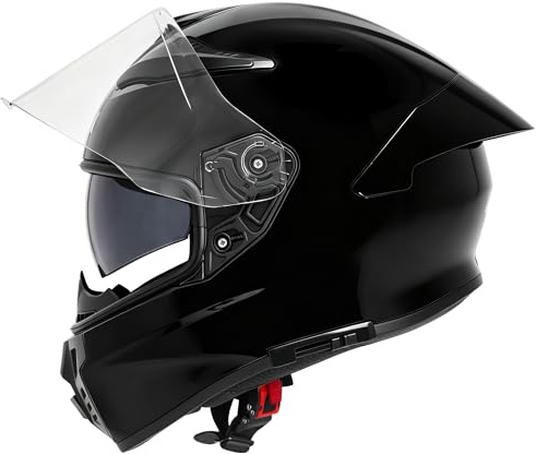 Zorax ZOR-822 Full Face DVS Motorbike Helmet - Black L (59-60cm)