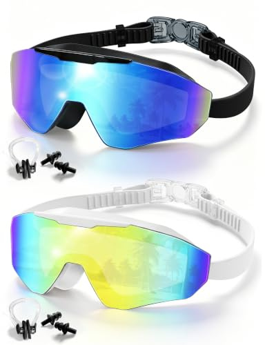 Swim Goggles for Kids 6-16,2 Pack Childrens Goggles Swimming Anti-Fog Lens