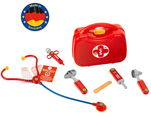 Theo Klein 4265 Doktorkoffer mit Zubehör I Stethoskop, Spritze, Thermometer u.v.m. I Maße: 21,5 cm x 9 cm x 20 cm I Spielzeug für Kinder ab 3 Jahren