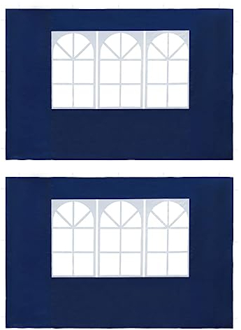 vidaXL 2X Paroi Tente Réception Fenêtre PE Bleu Tonelle Pavillon Jardin Patio