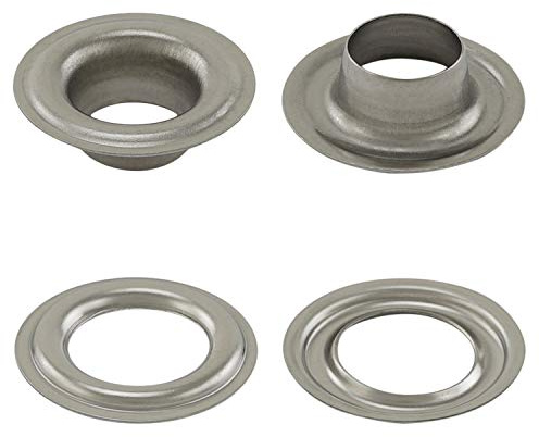 GETMORE Parts Oeillets Selon DIN 7332, Œillets Standard, Ronds, pour Textiles, Tissus, Cuir, bâches, Rideaux, tentes et similaires, a partir de 50 pièces (Acier Inoxydable (V2A INOX), 14 mm)
