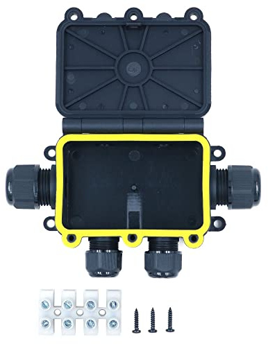 ZONADAH 6-Way IP68 Waterproof Electrical Cable Wire Connector Junction Box 450V 32A 4M Depth M20 5-9mm / M16 3.5-7mm Outdoor Garden Lighting Wiring
