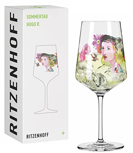 RITZENHOFF 2931007 Bicchiere da aperitivo 500 ml - Serie Sommertau - Motivo n. 7 con NIxe e fiori - Made in Germany