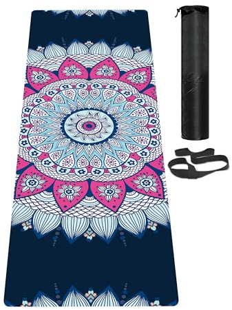 LaiEr Yogamatte, rutschfeste, Trainingsmatte mit Tragegurt, dicke Übungs- und Trainingsmatte für Yoga, Pilates und Fitness (183 cm x 61 cm x 6 mm)