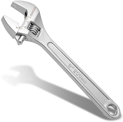 DAKCOS Rollgabelschlüssel verstellbarer Schraubenschlüssel Adjustable Wrench – Länge: 8/200 mm (max. 25mm Maulweite