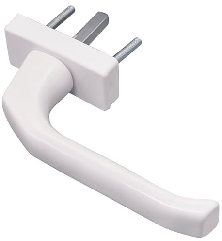 SKIR'CO Manilla de ventana, mango universal blanco, longitud del eje de 35 mm, mango de ventana de aluminio