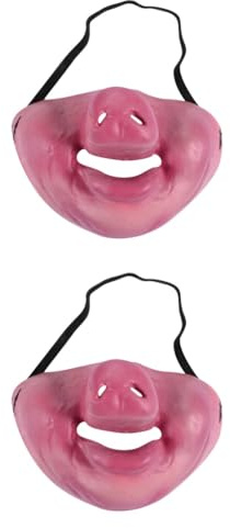 HOMSFOU 2 Stk Halloween Lustige Halbmaske Kleidung Emulsion Schweinenase