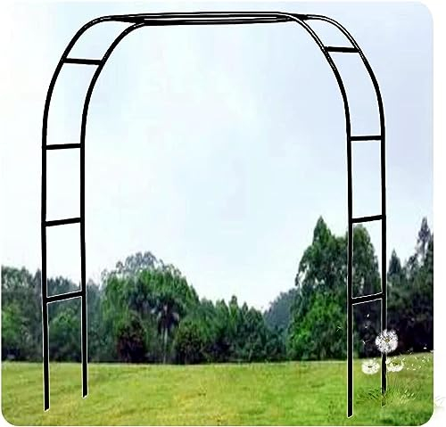 GueTTO Rosenbogen Verzinkt Rost Rankhilfe Torbogen Rosen Gartenbogen Freistehend Hochzeit Rankbogen Metall Stabil Für Pergola Terrasse Hinterhof Breite 120 140180 240 300cm,Schwarz,W120*H220cm