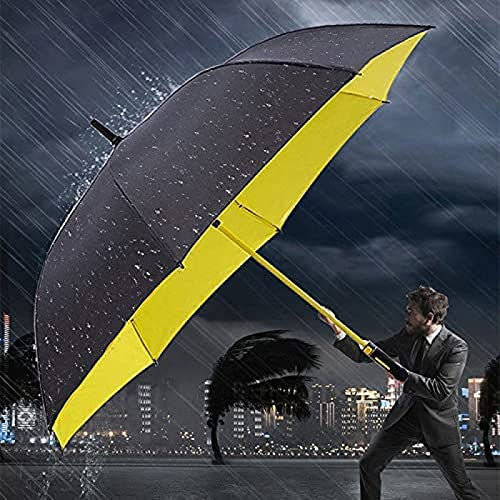 Hochwertige Golfschirme, 68-Zoll-extragroße Stockschirme, übergroßer doppellagiger Regenschirm mit langem Griff, Wind- und regensichere Golfschirme für große Sportfans, Schwarz