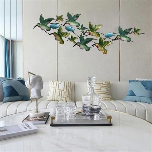 Wanddekoration, Ozean-Metallfisch, 149,9 x 49,9 cm, große Fischschwarm-Wandkunst, 3D-Fisch-Wandskulptur für Wohnzimmer, Schlafzimmer, Küstenstrand oder Bootsdekoration