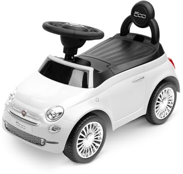 CARETERO - Rutschauto Kinder - Rutschfahrzeug - Für Entwicklung Motorischen Fähigkeiten und Koordination - Sichere und Langlebige Konstruktion - 62x28x36 cm - Weiß