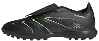 adidas Unisex Predator League Fold-Over Tongue Turf Football Boots, Core Black/Carbon/Lucid Lemon, 7.5 UK