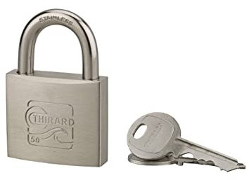 Lucchetto nautico Skipper, acciaio inox, marino, arco in acciaio inox, 50 mm, 2 chiavi - THIRARD