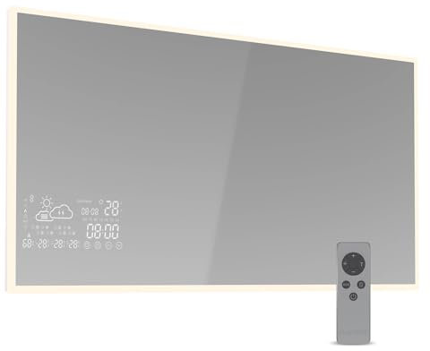 Blumfeldt Infrarotheizung 600W – Wandmontage, Smart Mirror mit LED-Anzeige, IP44, App-Steuerung, Überhitzungsschutz, für Bad & Feuchträume, 12-15 m², Infrarot Wandheizung
