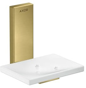 hansgrohe AXOR Universal Rectangular Seifenschale, Metall, Ablage Glas, 42605950, Farbe: Brushed Brass