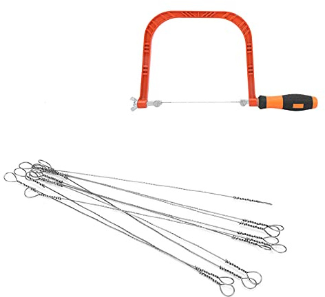 Coping Saw Blades, 10-Piece High Carbon Steel Wire Saw Set with Spiral Teeth - 150mm Mini Blades for Straight & Curved Cuts in Plastics, Acrylic, Soft Woods & DIY Models
