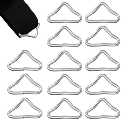INOOMP 20 Stück Trampolin Ersatzteile Dreiecksringe aus Stahl Rostbeständig und Robust für Sprungtuch 1,77x1,02x0,18 Zoll
