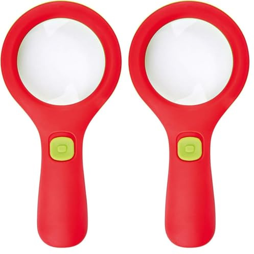 moses. Krabbelkäfer Lichtlupe, Lupe mit Licht für Kinder ab 3 Jahren, Mit 3 LEDs (Packung mit 2)