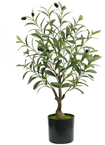 Olivo simulado,pequeño olivo artificial para uso interior,planta en maceta simulada,adecuada para decoración del hogar y la oficina,ramas realistas,frutos realistas,planta en maceta 60