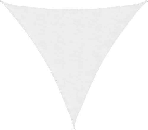 Tenda da Sole Triangolare 6x6x6m, Tessuto Oxford PU Impermeabile, Vele Ombreggianti per Esterno con Protezione UV, Telo Ombreggiante per Giardino Patio Balcone, Bianco