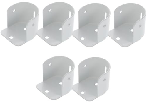 HAKIDZEL 6 pezzi Supporto per Bastone in Ferro Resistente Flange Eleganti Antiruggine per Aste Armadio Porta Bastoni per Interni Staffe Durevoli per Appendere Abiti e Asciugamani