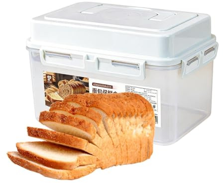 Generico Contenitore Per Conservare Il Pane Con Coperchio E Manico | Organizzatore Per Pagnotte Trasparente Ed Ermetico,Contenitore Per Pane A Cassetta Per Frigorifero Congelatore Piano Cucina