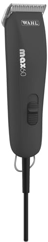 Wahl Max 60, Elektrischer Tierhaarschneider für Hunde und Katzen | Tierhaarschneider mit bürstenlosem Motor, 3000 und 3500 U/min, #10 Prime Klinge 1,5 mm, 4 Edelstahlkämme, Softshell-Tasche