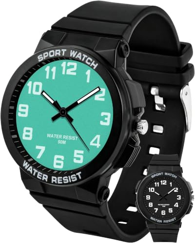 Ayybboo Analog Kinderuhr Jungen und Mädchen für 4–16 Jahre | Quarz Armbanduhr Kinder mit Leuchtzifferblatt, 50M Wasserdicht, Ideal für Schule, Sport und Outdoor Aktivitäten