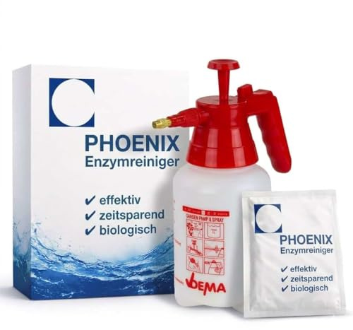 Mögellukt borttagare 80 g (4 l) enzymrenare tryckspruta 1 l set granulatkoncentrat källarväggar badrum fogar muffig lukt fukt gips tapet silikonfogar Proteas | PHOENIX enzymrenare
