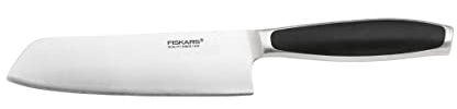 Fiskars Santoku-Messer, Gesamtlänge: 31 cm, Qualitätsstahl/Kunststoff, Schwarz, Royal, 1016465 | Schwarz, Royal, 1016465