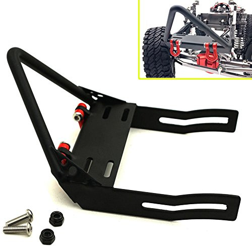 1/10 Scale RC Car Metal Front Bumper with Winch Mount Shackles for Axial SCX10 Upgrade