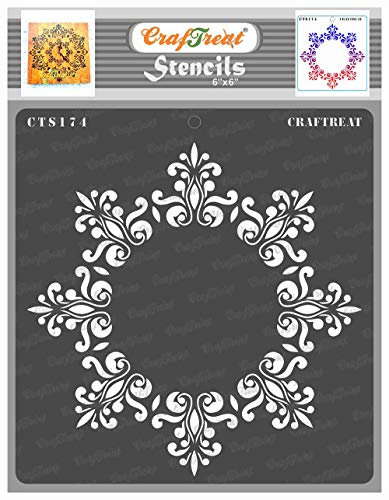 CrafTreat wiederverwendbare Doily-Mandala-Schablonen zum Malen auf Holz, Wand und Fliesen – achteckiges Doily – 15,2 x 15,2 cm – DIY-Kunst- und Bastelschablonen – achteckige Schablone