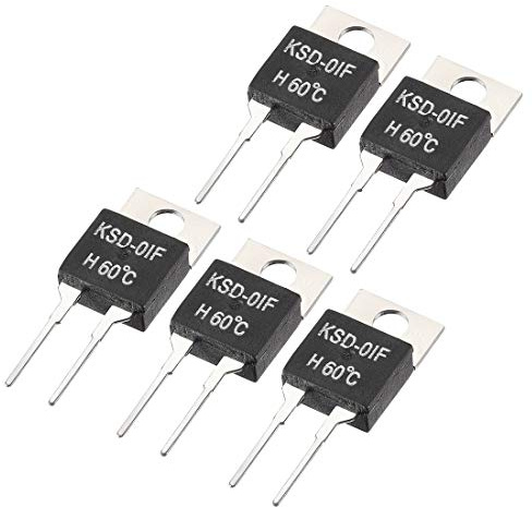 sourcing map 5Stk KSD-01F Thermostat Temperaturregler 60 ℃ KONTAKTE NO | Normal öffnen