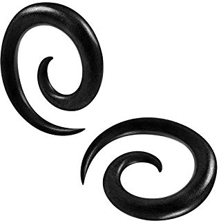 KJM FASHION 2 Stk 6 mm 2 Gauge Plugs spirale Areng Spule Tunnel Ear Plug Ohren Stecker Dehnstab Ringe Eyelet Piercing Schmuck 5331