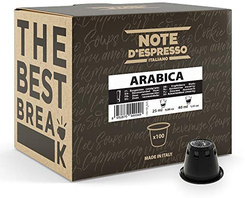 Note d'Espresso - Arabica - Capsules de Café - Exclusivement Compatible avec Machine NESPRESSO* - 100 x 5,6 g