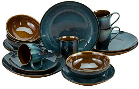 CreaTable, 22861, série MALLORCA, service de table, service combiné 16 pièces