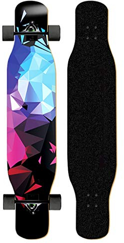 Skateboard 43 Zoll für Kinder Jungendliche und Erwachsene, Belastung 150kg, Downhill & Slide Longboards von Anfänger bis Profi (Color : D)