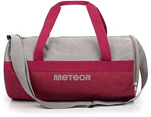 meteor Sporttasche Kinder 25L runde Tasche Gym Tasche Herren schwimmtasche Reisetasche Urlaubstasche klein Fitnesstasche Kindertaschen Schule-Taschen turntasche Jungen