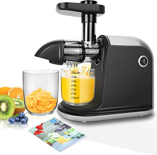 Aigostar Juicer Machine, Slow Masticating Juicer Extractor for Vegetables and Fruit, Cold Press Juicer with Recipes, Reverse Function, Quiet Motor, Easy to Clean with Brush -Joyslow