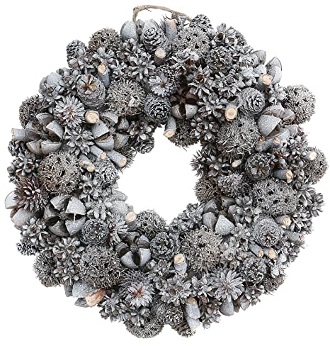 Holyart Ghirlanda Natalizia Corona avvento Glitter Argento 25 cm