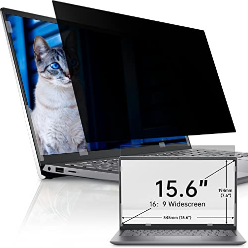 IPROKKO 15.6 Inch Laptop Privacy Screen, Anti Blue Light Glare, Removable, 16:9 Aspect Ratio, Compatible with HP/Dell/Acer/Lenovo/ThinkPad/Samsung/Asus/Sony Laptops